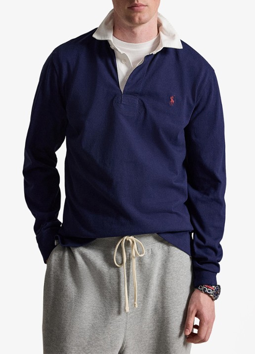 Ralph Lauren Classic fit polo met logoborduring - voorkant 2 newport navy / donkerblauw