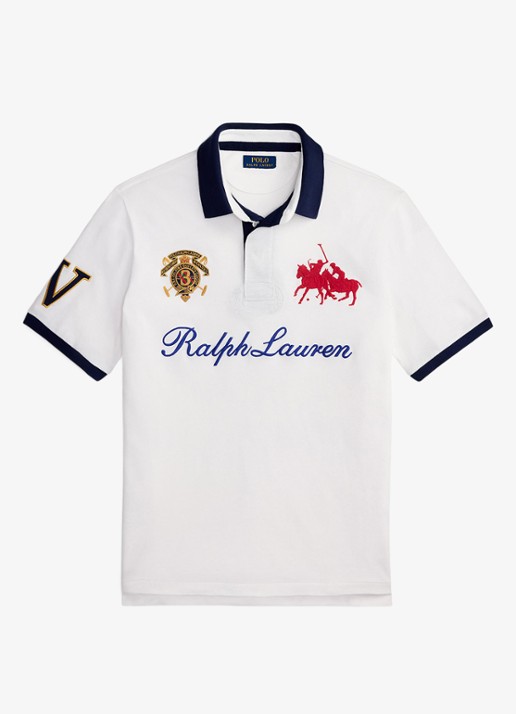 Ralph Lauren Classic fit polo met logoborduring - voorkant white / wit