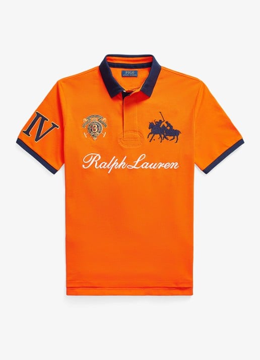 Ralph Lauren Classic fit polo met logoborduring - voorkant 4 sailing oranje-36ph