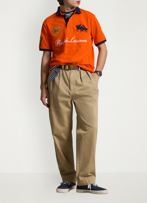 Ralph Lauren Classic fit polo met logoborduring - voorkant 5 sailing oranje-36ph