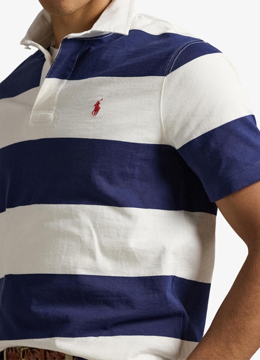 Ralph Lauren Classic fit polo met streepprint - detail 5 dark cobalt/deckwash white-zyrh