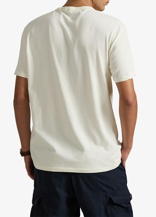Ralph Lauren Classic fit T-shirt met ronde hals - achterkant clubhouse cream / creme