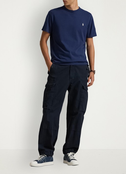 Ralph Lauren Classic fit T-shirt met ronde hals - voorkant 8 cruise navy / donkerblauw