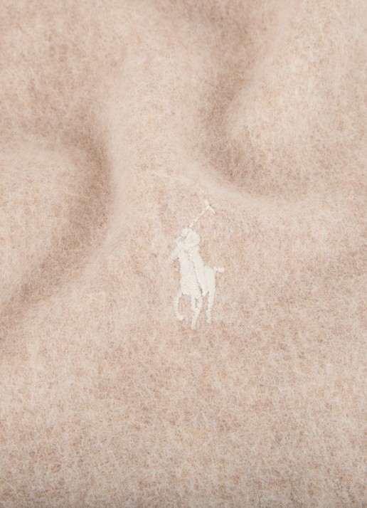 Ralph Lauren Classic Reversible sjaal in wolblend 168 x 25 cm - detail 2 taupe