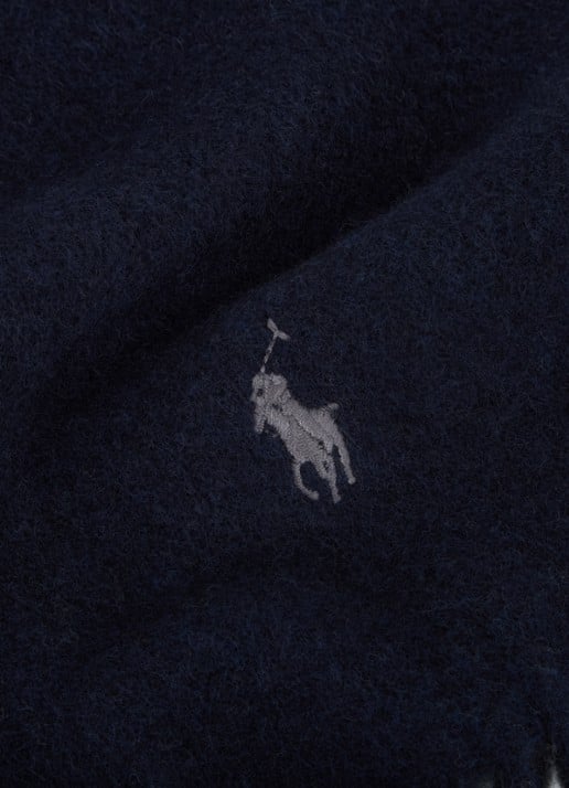 Ralph Lauren Classic Reversible sjaal in wolblend 168 x 25 cm - detail 2 donkergrijs