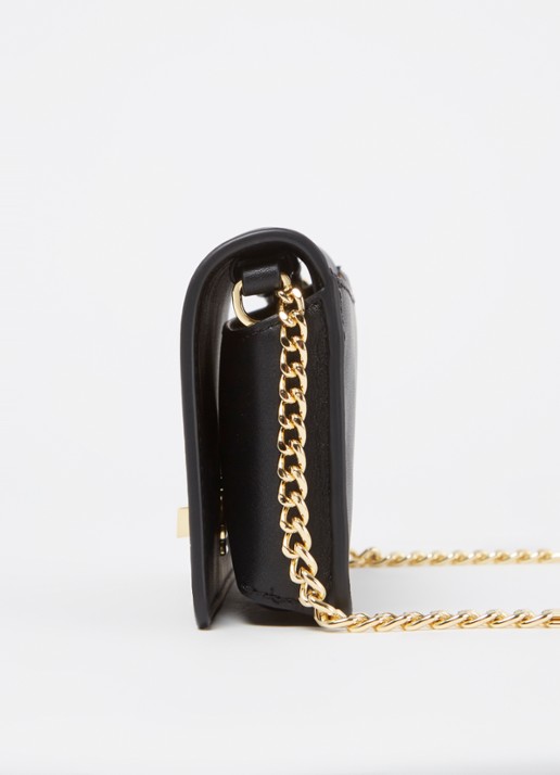 Ralph Lauren Clutch van leer met logo - detail 4 zwart