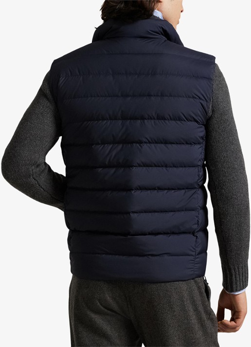 Ralph Lauren Colden bodywarmer met logoborduring - achterkant 5 collection navy / donkerblauw