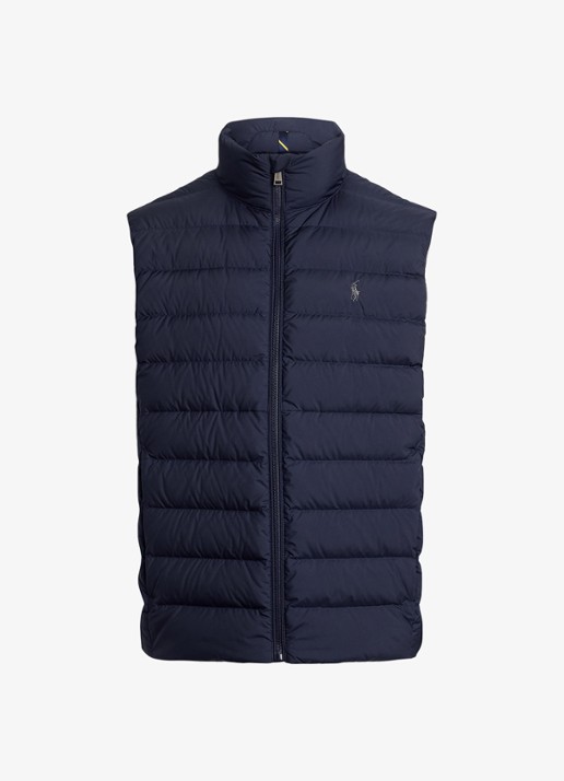 Ralph Lauren Colden bodywarmer met logoborduring - voorkant 3 collection navy / donkerblauw