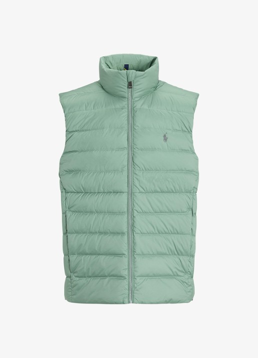 Ralph Lauren Colden bodywarmer met logoborduring - voorkant 3 light green / lichtgroen