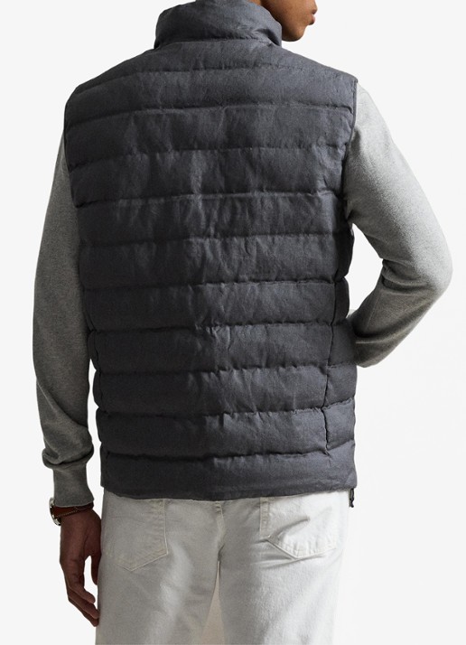 Ralph Lauren Colden bodywarmer met logoborduring - achterkant grey cast / grijs