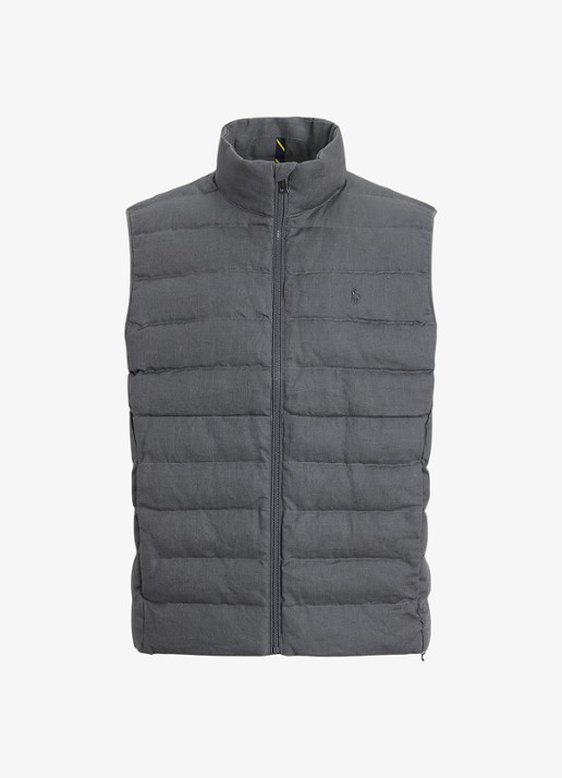 Ralph Lauren Colden bodywarmer met logoborduring - voorkant 2 grey cast / grijs