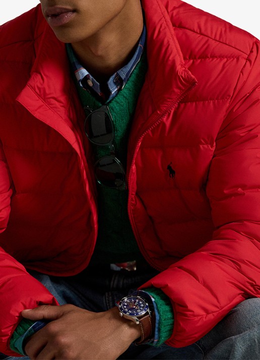 Ralph Lauren Colden gewatteerd jack met donsvulling en steekzakken - detail 4 rl 2000 red / rood