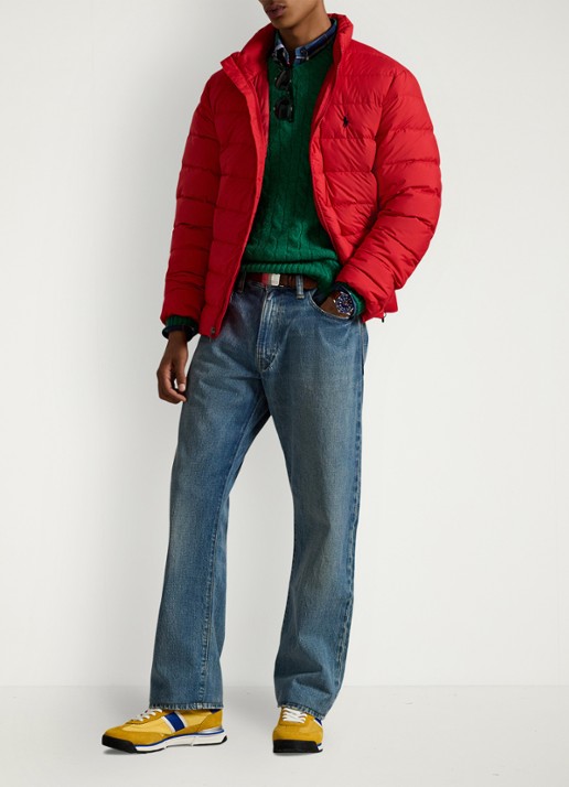 Ralph Lauren Colden gewatteerd jack met donsvulling en steekzakken - voorkant 2 rl 2000 red / rood