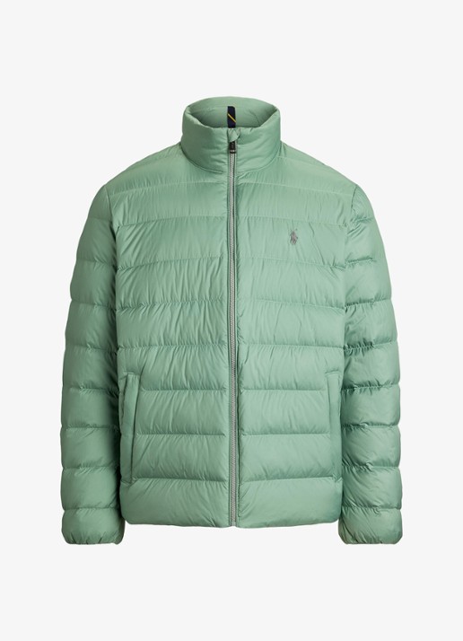 Ralph Lauren Colden gewatteerd jack met donsvulling en steekzakken - voorkant 3 light green / lichtgroen