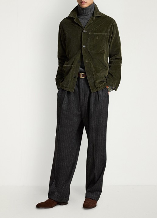 Ralph Lauren Corduroy utility overshirt - detail 5 olijfgroen