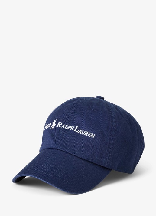 Ralph Lauren Cotton Twill Ball Cap - voorkant newport navy / blauw