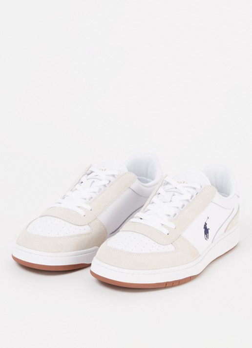 Ralph Lauren Court sneaker met suède details - detail 2 zwart