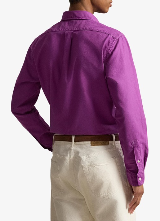 Ralph Lauren Custom fit garment-dyed Oxford overhemd - achterkant 4 purple dawn
