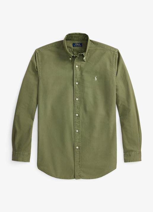Ralph Lauren Custom fit garment-dyed Oxford overhemd - voorkant garden trail