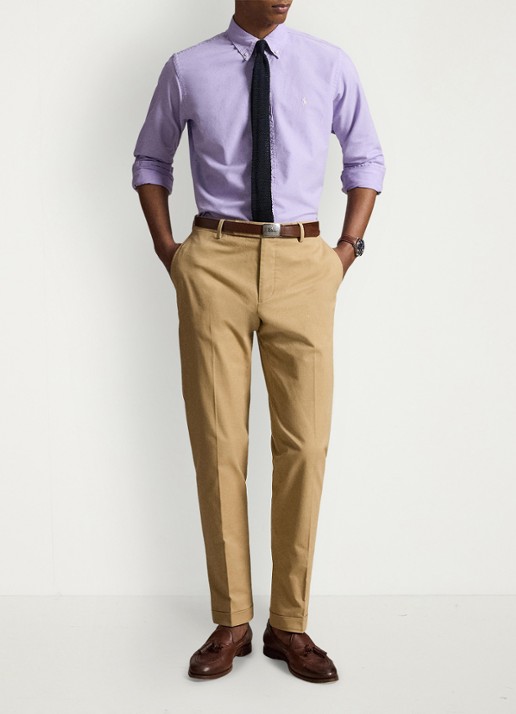 Ralph Lauren Custom fit garment-dyed Oxford overhemd - detail powder purple-2ypd