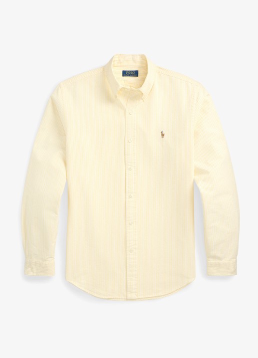 Ralph Lauren Custom fit gestreept Oxford overhemd - voorkant 2 6636d yellow oxford/white-44fs