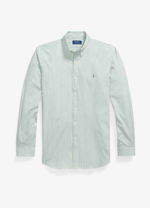 Ralph Lauren Custom fit gestreept poplin overhemd - voorkant 4655ae faded mint
