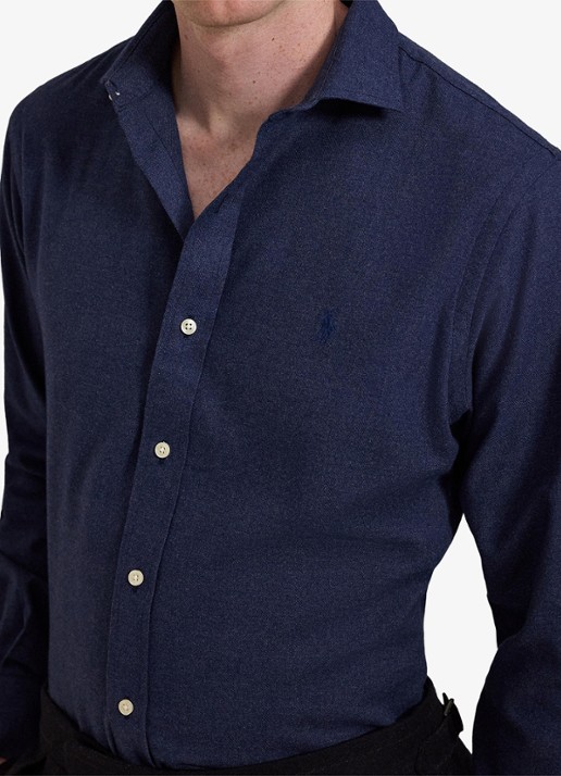 Ralph Lauren Custom fit keper performance overhemd met logo - detail 2 spring navy heather / donkerblauw