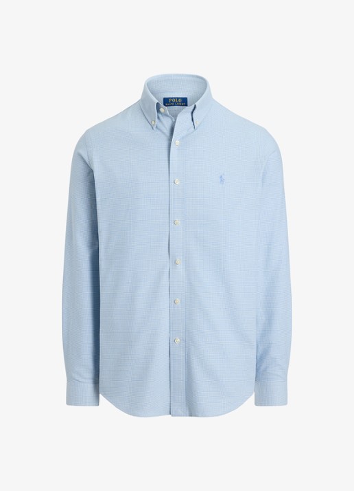 Ralph Lauren Custom fit keper performance overhemd - voorkant 3 lichtblauw