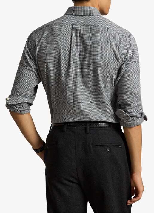 Ralph Lauren Custom fit keper performance overhemd - achterkant 5 lichtgrijs