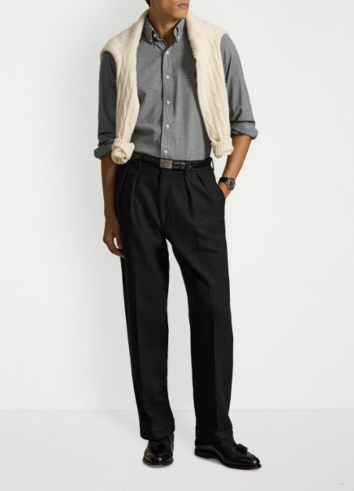 Ralph Lauren Custom fit keper performance overhemd - detail lichtgrijs