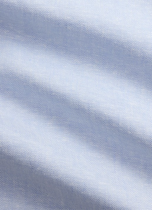 Ralph Lauren Custom fit overhemd in linnenblend - detail 6 7189 blue white / blauw