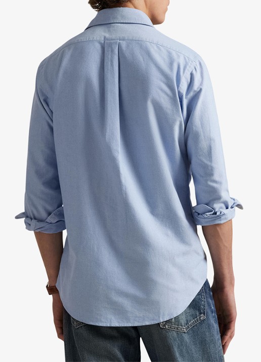 Ralph Lauren Custom fit overhemd met borduring - achterkant blue heritage / blauw