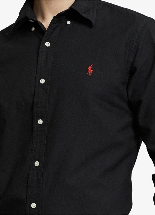 Ralph Lauren Custom fit overhemd met button-down kraag - detail 2 polo black