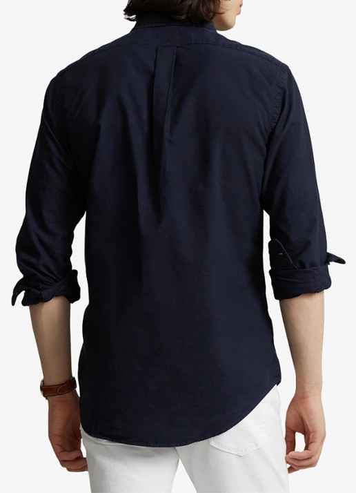 Ralph Lauren Custom fit overhemd met button-down kraag - achterkant donkerblauw
