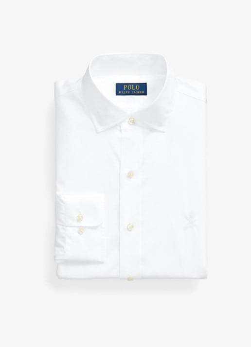Ralph Lauren Custom fit overhemd met logoborduring - voorkant 2 white