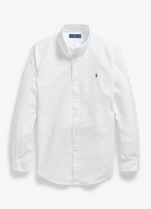 Ralph Lauren Custom fit overhemd met logoborduring