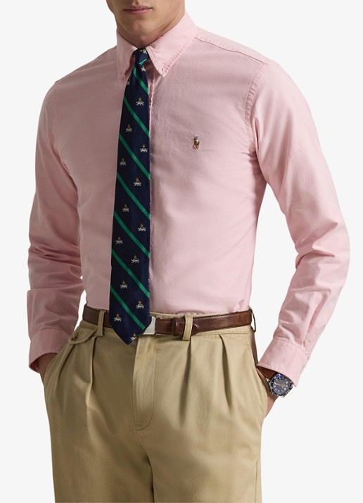 Ralph Lauren Custom fit overhemd met logoborduring
