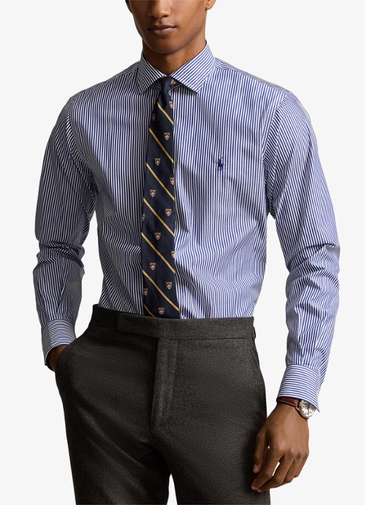 Ralph Lauren Custom fit overhemd met logoborduring - detail 4 royal / white