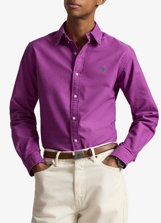 Ralph Lauren Custom fit overhemd met logoborduring