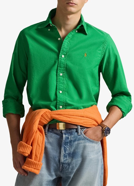 Ralph Lauren Custom fit overhemd met logoborduring