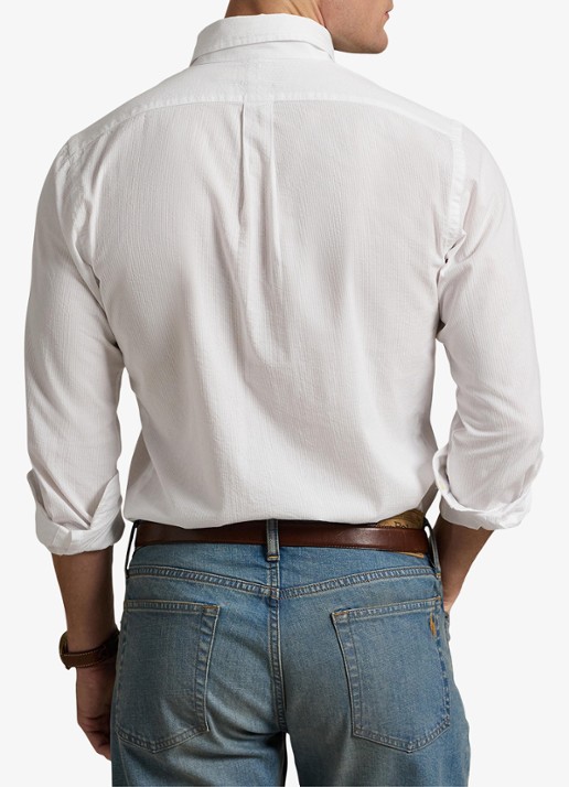 Ralph Lauren Custom fit overhemd met logoborduring - achterkant white / wit