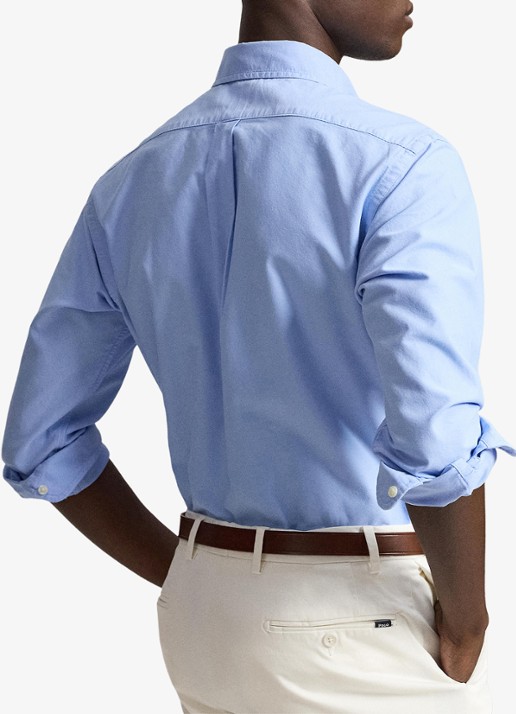 Ralph Lauren Custom fit overhemd met logoborduring - achterkant austin blue white-zx2u