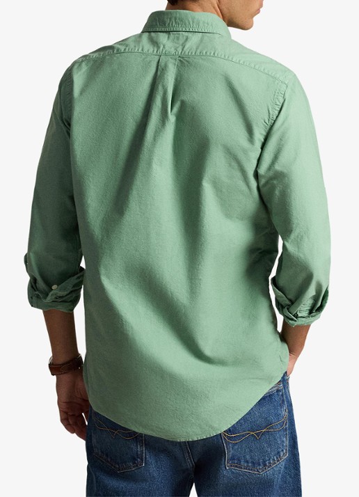 Ralph Lauren Custom fit overhemd met logoborduring - achterkant 5 faded mint-31r6