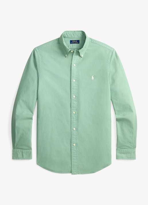 Ralph Lauren Custom fit overhemd met logoborduring - voorkant faded mint-31r6
