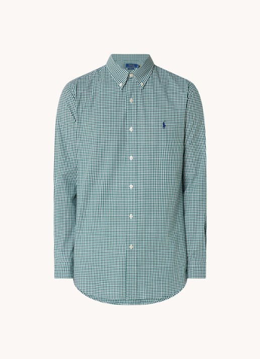 Ralph Lauren Custom fit overhemd met ruitdessin en logoborduring - voorkant pine/white / groen