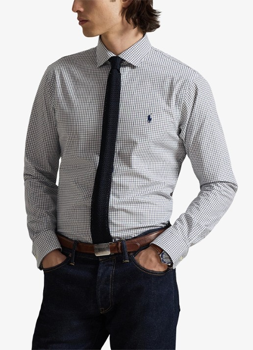 Ralph Lauren Custom fit overhemd met ruitdessin en logoborduring