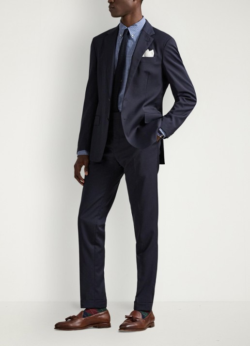 Ralph Lauren Custom fit overhemd met ruitdessin en logoborduring - voorkant 3 blue multi / blauw