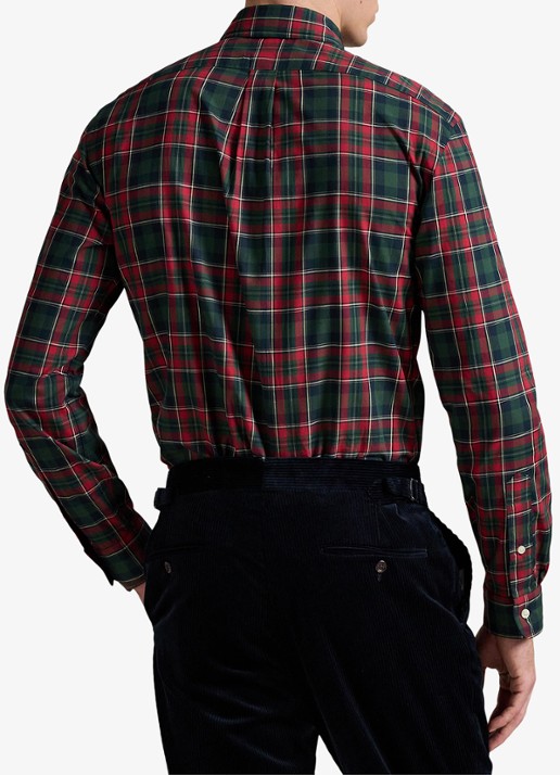 Ralph Lauren Custom fit overhemd met ruitdessin - achterkant 5 forest red