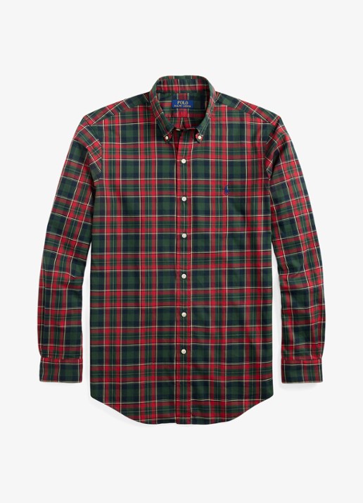 Ralph Lauren Custom fit overhemd met ruitdessin - voorkant 3 forest red