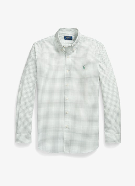 Ralph Lauren Custom fit overhemd met ruitdessin - voorkant 4 faded mint white / mint